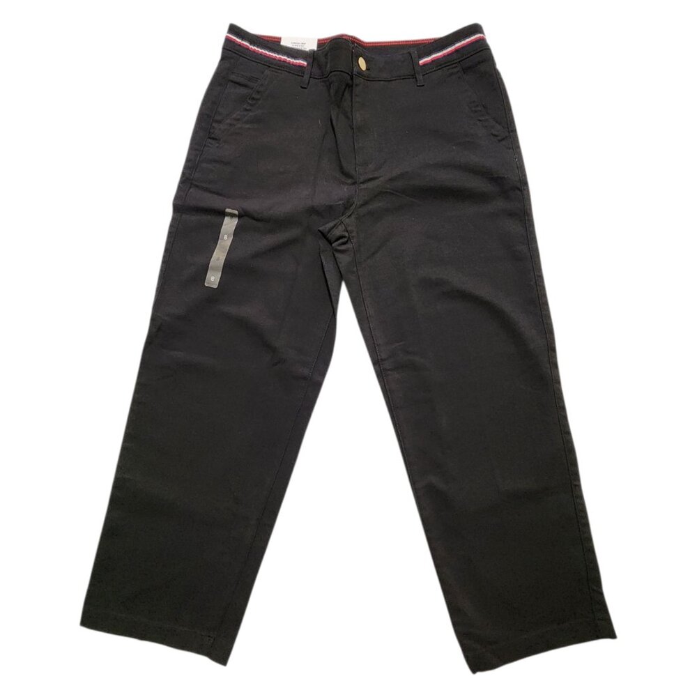 Tommy Hilfiger Womens Stretch Crop Pants Casual THFLEX Black Size 8